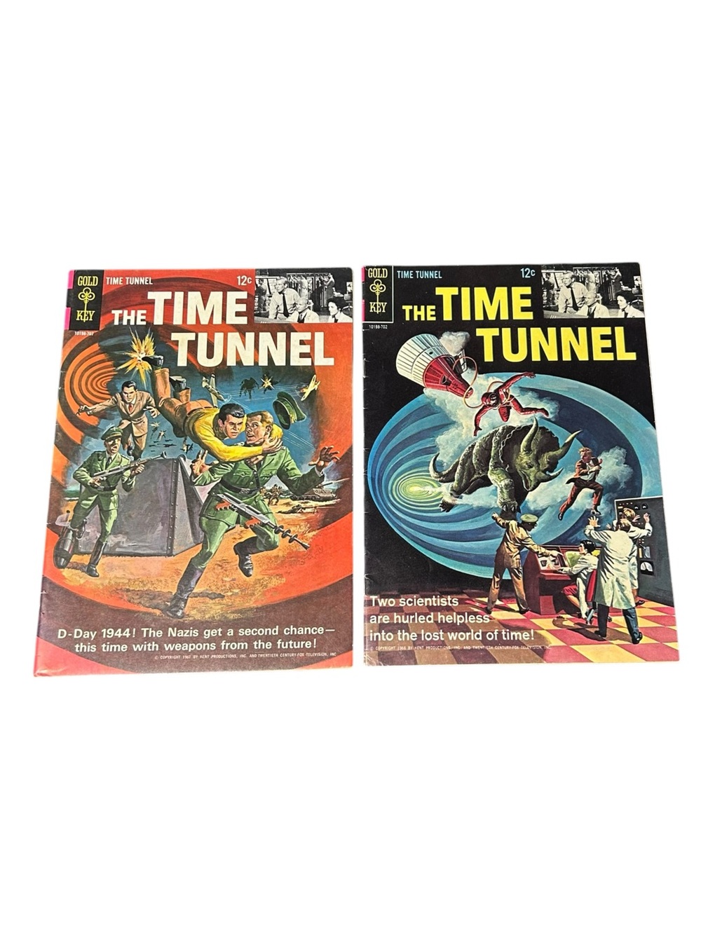 The Time Tunnel #1 #2 Complete Series Set Gold Key 1967 Irwin Allen TV Comics